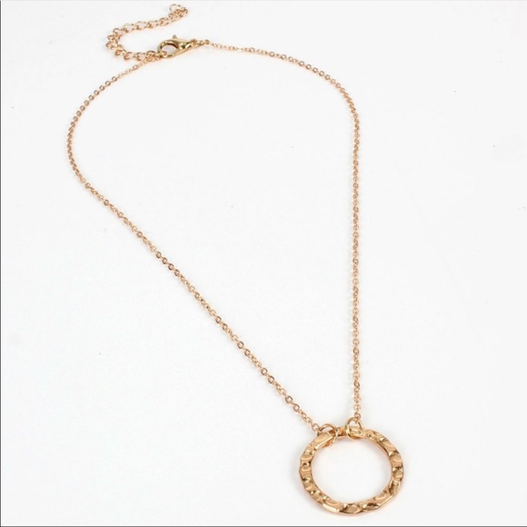 Round Gold Pendant Necklace - Picture 3 of 5